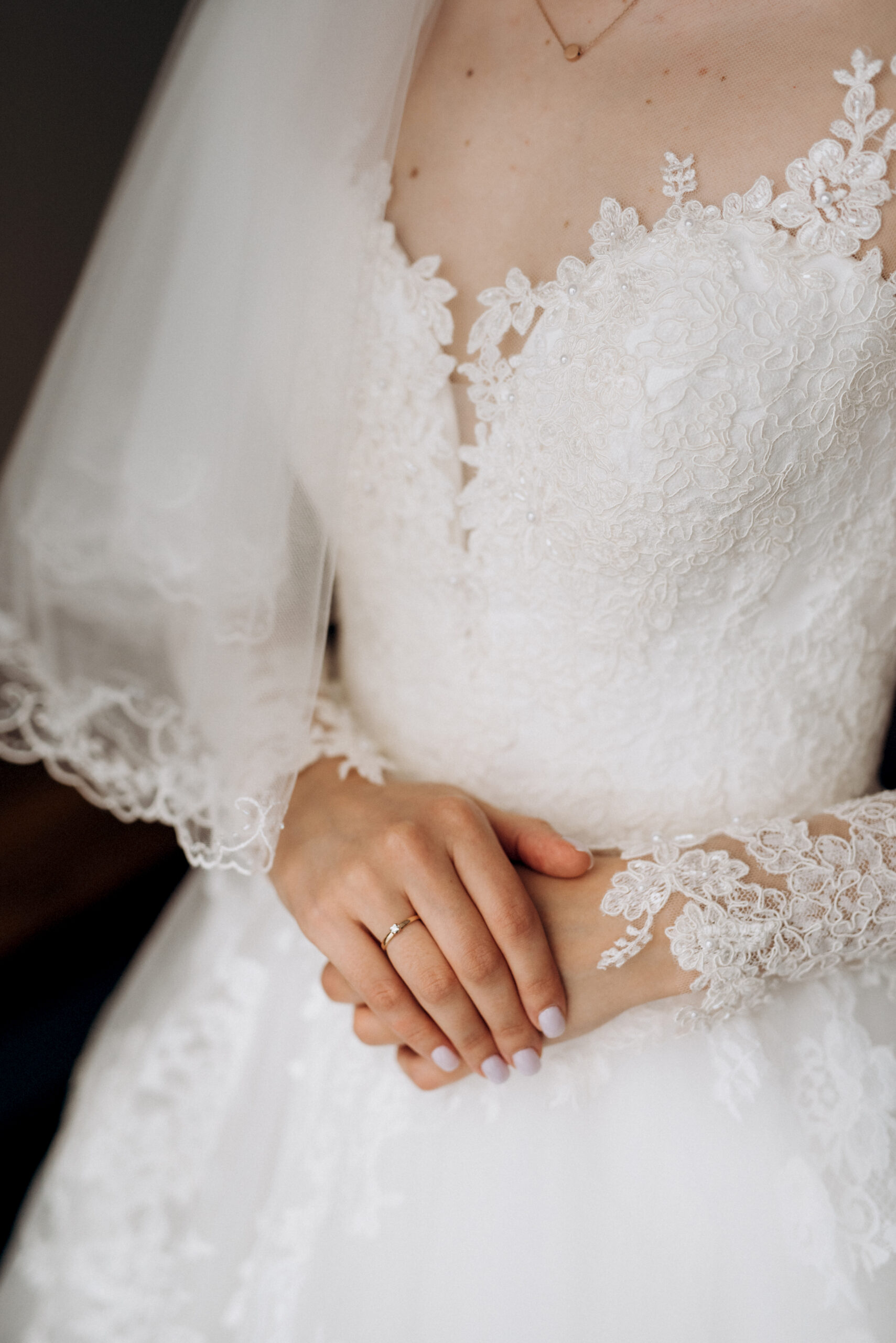 bride in a white dress at the training camp inside the hotel
